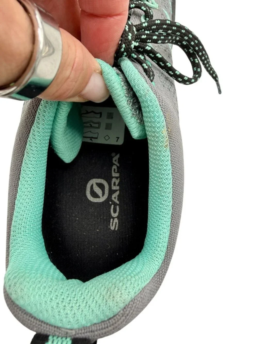 Women's Gray and Teal Lace-Up Casual Sneakers